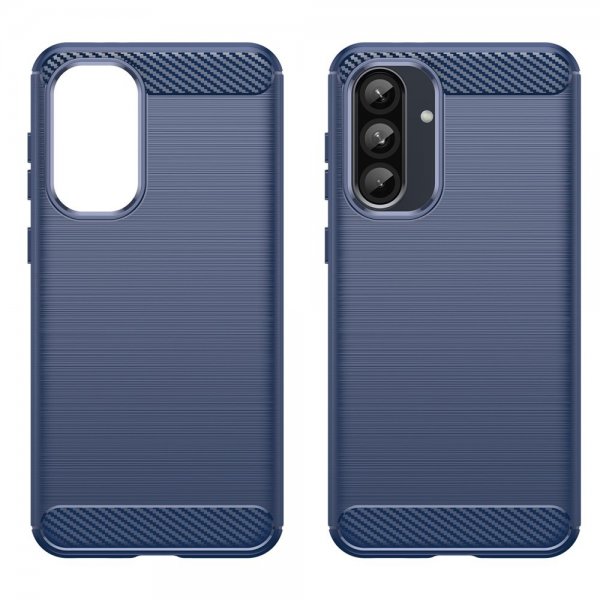 Samsung Galaxy A36/Galaxy A56 Skal Borstad Kolfibertextur Blå