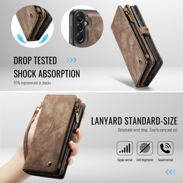 CaseMe Samsung Galaxy A37 Fodral 008 Series Löstagbart Skal Brun
