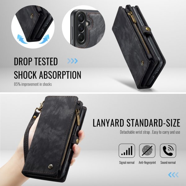 CaseMe Samsung Galaxy A37 Fodral 008 Series Löstagbart Skal Svart