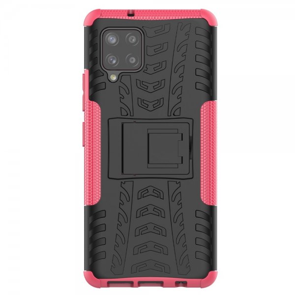Samsung Galaxy A42 5G Skal Däckmönster Stativfunktion Magenta