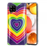Samsung Galaxy A42 5G Skal Motiv Färgglatt Hjärtmönster