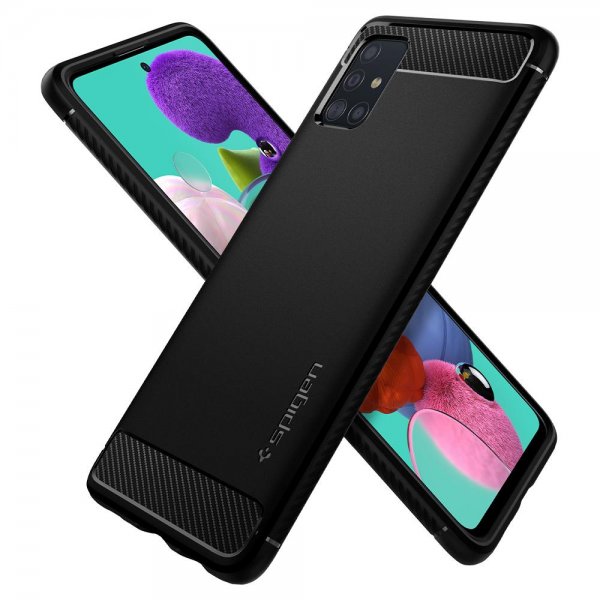 Spigen Samsung Galaxy A51 Skal Rugged Armor Matte Black