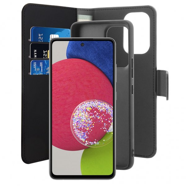 Puro Samsung Galaxy A53 5G Fodral 2 in 1 Wallet Case Löstagbart Skal Svart
