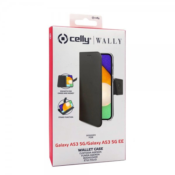 Celly Samsung Galaxy A53 5G Fodral Wally Wallet Case Svart