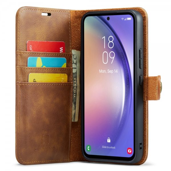 Dg.Ming Samsung Galaxy A54 5G Fodral med Löstagbart Skal Brun