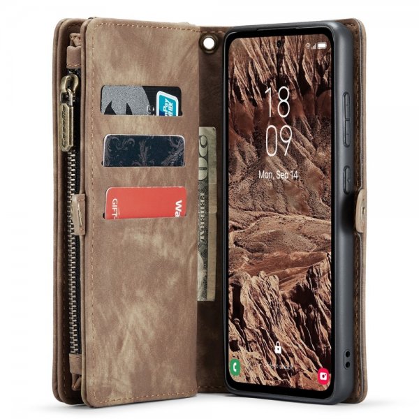 CaseMe Samsung Galaxy A55 Fodral 008 Series Löstagbart Skal Brun