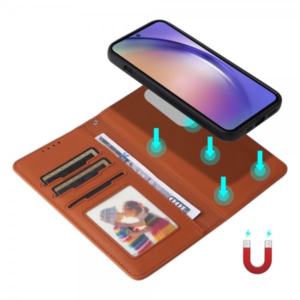 Betopnice Samsung Galaxy A55 Fodral med Löstagbart Skal 005 Brun