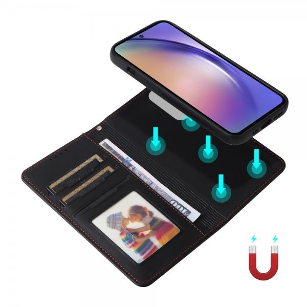 Betopnice Samsung Galaxy A55 Fodral med Löstagbart Skal 005 Svart