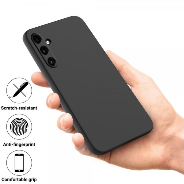 Samsung Galaxy A55 Skal med Strap Silikon Svart