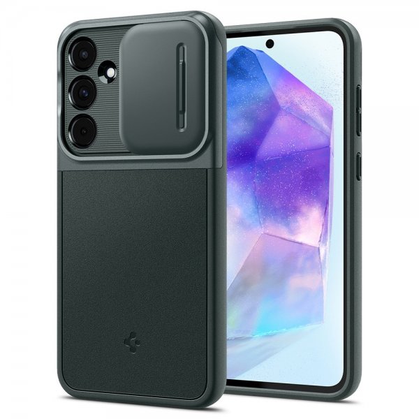 Spigen Samsung Galaxy A55 Skal Optik Armor Abyss Green