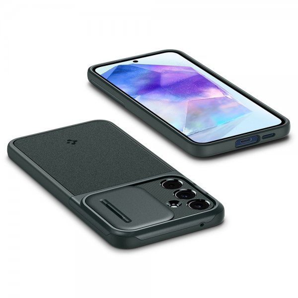 Spigen Samsung Galaxy A55 Skal Optik Armor Abyss Green