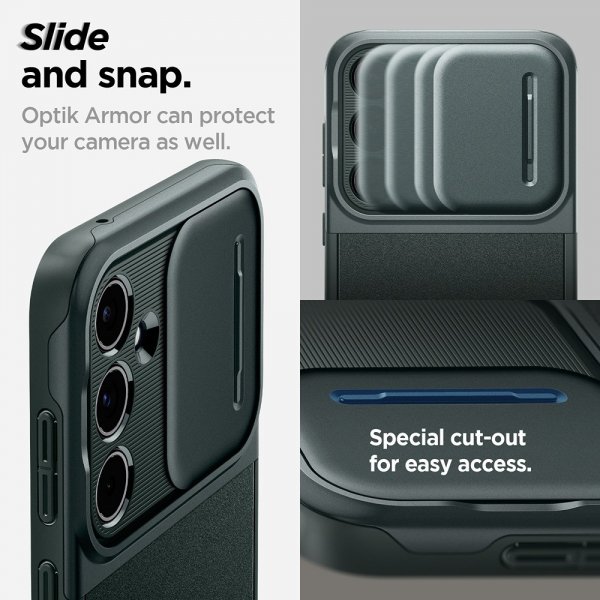 Spigen Samsung Galaxy A55 Skal Optik Armor Abyss Green