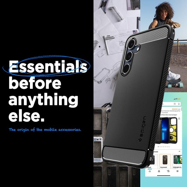 Spigen Samsung Galaxy A55 Skal Rugged Armor Matte Black