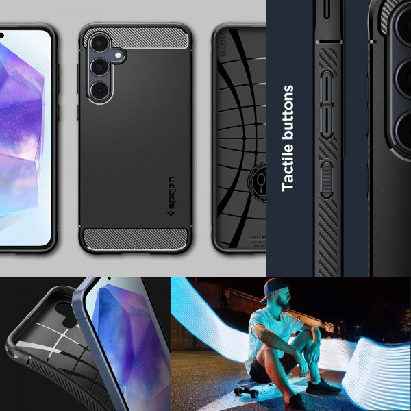Spigen Samsung Galaxy A55 Skal Rugged Armor Matte Black