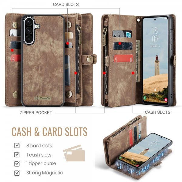 CaseMe Samsung Galaxy A56 Fodral 008 Series Löstagbart Skal Brun