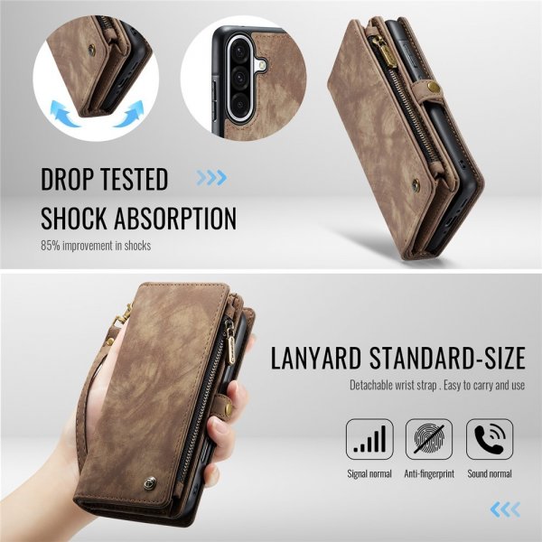 CaseMe Samsung Galaxy A56 Fodral 008 Series Löstagbart Skal Brun