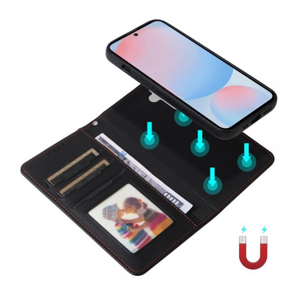 Betopnice Samsung Galaxy A56 Fodral med Löstagbart Skal 005 Svart
