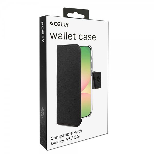 Celly Samsung Galaxy A57 Fodral Wally Wallet Case Svart