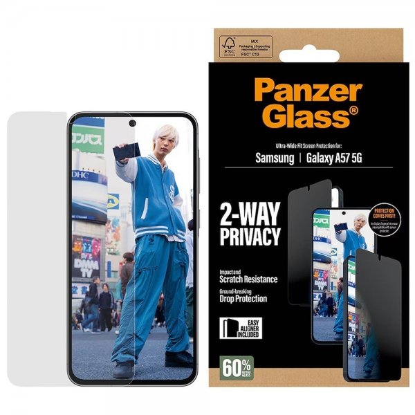 PanzerGlass Samsung Galaxy A57 Skärmskydd Ultra-Wide Fit Privacy EasyAligner