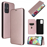Samsung Galaxy A72 Fodral Kolfibertextur Roseguld