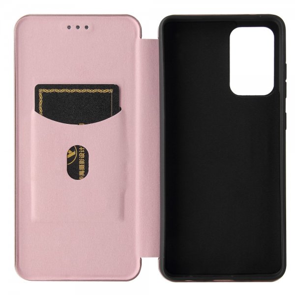Samsung Galaxy A72 Fodral Kolfibertextur Roseguld