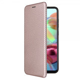Samsung Galaxy A72 Fodral Kolfibertextur Roseguld