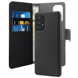 Puro Samsung Galaxy A72 Fodral Wallet Detachable 2 in 1 Löstagbart Skal Svart