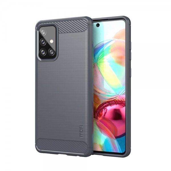 Mofi Samsung Galaxy A72 Skal Borstad Kolfibertextur Grå