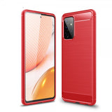 Samsung Galaxy A72 Skal Borstad Kolfibertextur Röd