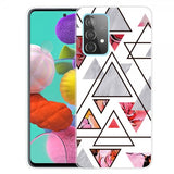Samsung Galaxy A72 Skal Marmortrianglar Blommönster