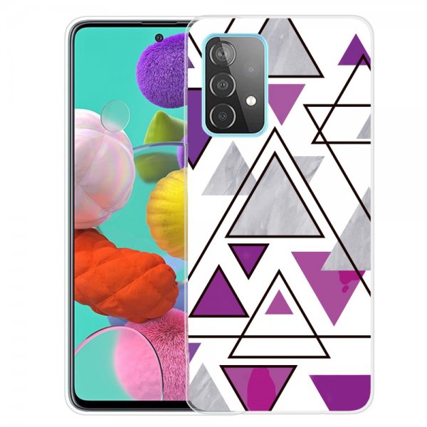 Samsung Galaxy A72 Skal Marmortrianglar Lila