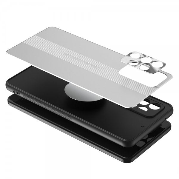 Samsung Galaxy A72 Skal med Metallplatta Silver