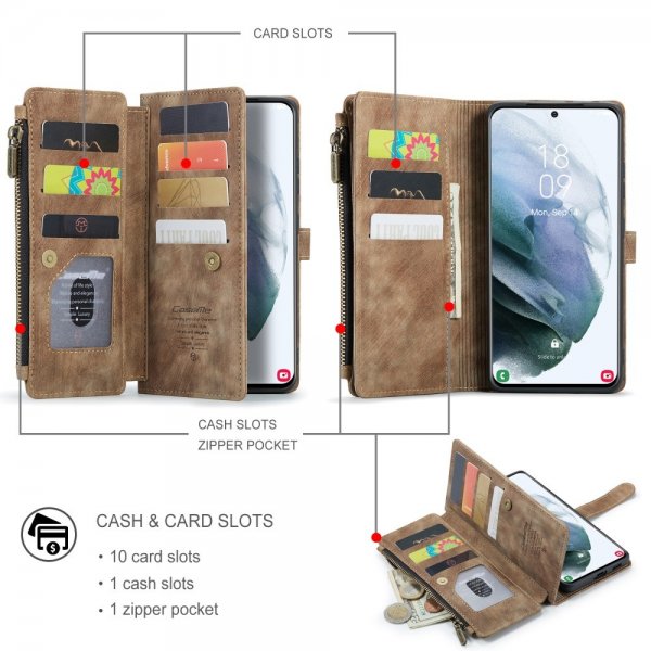 CaseMe Samsung Galaxy S21 FE Fodral C30 Series Brun
