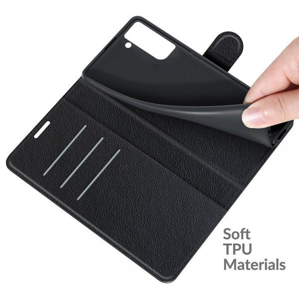 Samsung Galaxy S21 FE Fodral Litchi Svart