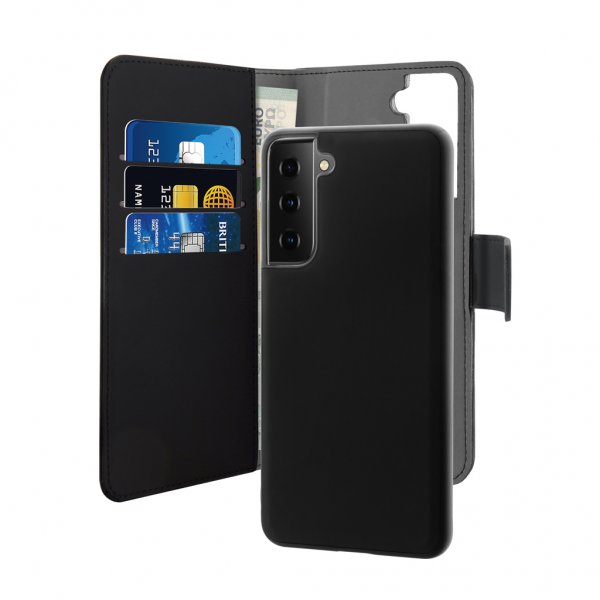 Puro Samsung Galaxy S21 FE Fodral Wallet Detachable 2 in 1 Svart