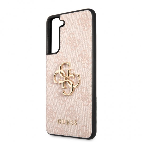 Guess Samsung Galaxy S21 FE Skal Metal Logo Rosa
