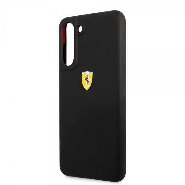 Ferrari Samsung Galaxy S21 FE Skal Metal Logo Svart