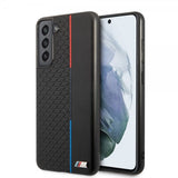 BMW Samsung Galaxy S21 FE Skal Triangle Pattern & Tricolor Stripe Svart