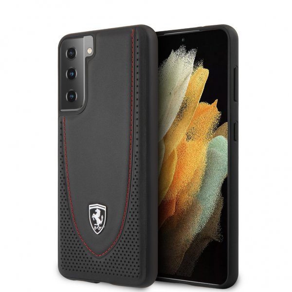 Ferrari Samsung Galaxy S21 Skal Logo Perforerad Svart