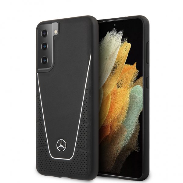 Mercedes Benz Samsung Galaxy S21 Plus Skal Logo Perforerad Dynamic Svart