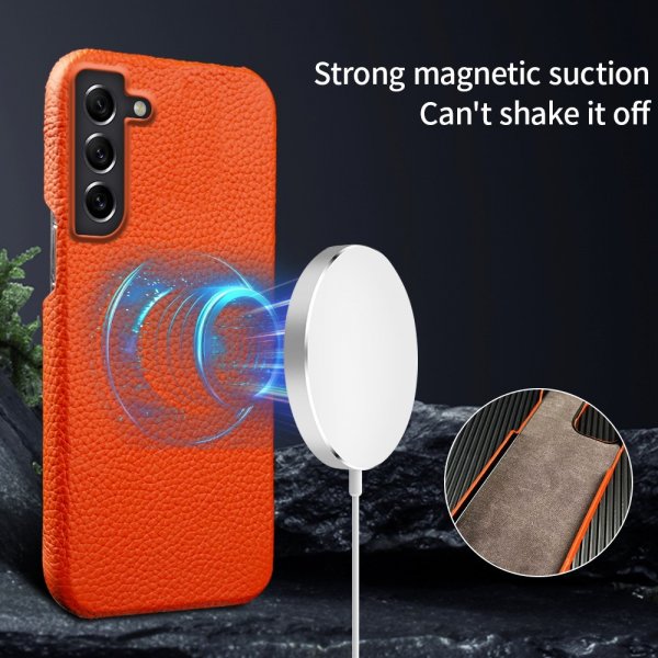 Samsung Galaxy S21 Skal Äkta Läder MagSafe Röd