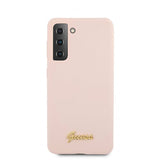 Guess Samsung Galaxy S21 Skal Metal Logo Rosa