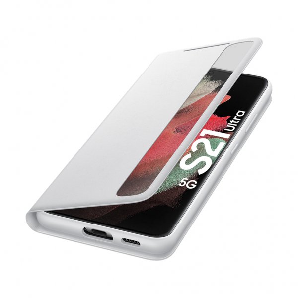 Samsung Original Galaxy S21 Ultra Fodral Smart Clear View Cover Ljusgrå