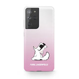 Karl Lagerfeld Samsung Galaxy S21 Ultra Skal Choupette Transparent Rosa
