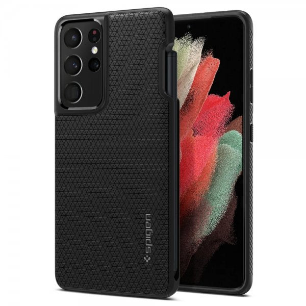 Spigen Samsung Galaxy S21 Ultra Skal Liquid Air Pen Edition Matte Black