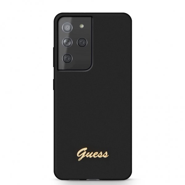 Guess Samsung Galaxy S21 Ultra Skal Metal Logo Svart