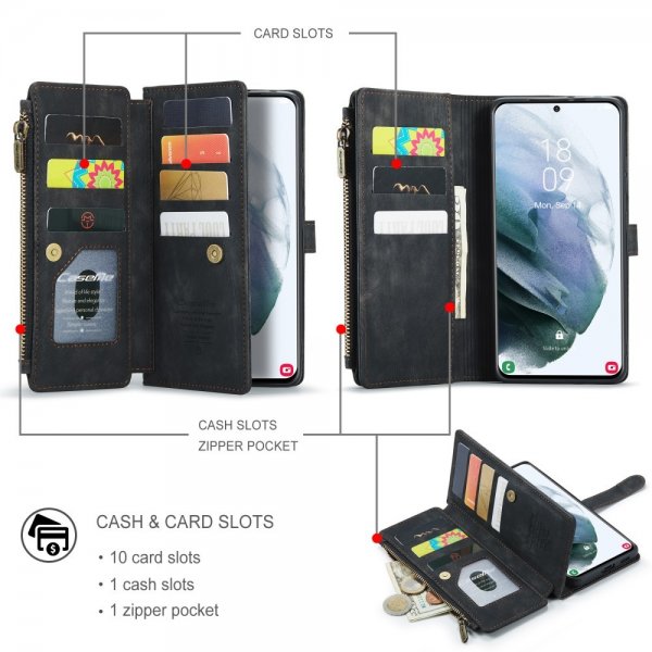CaseMe Samsung Galaxy S22 Fodral C30 Series Svart