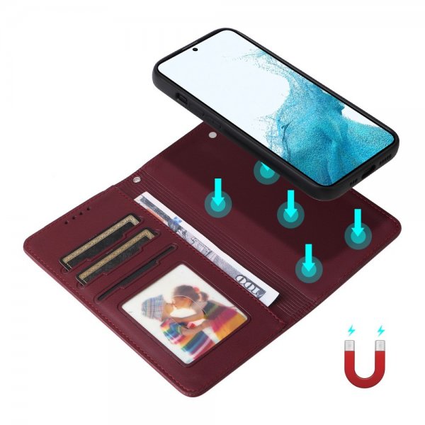 Betopnice Samsung Galaxy S22 Fodral med Löstagbart Skal 005 Röd