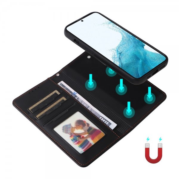 Betopnice Samsung Galaxy S22 Fodral med Löstagbart Skal 005 Svart