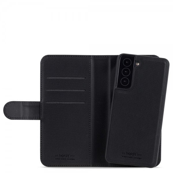 holdit Samsung Galaxy S22 Fodral Wallet Case Magnet Svart